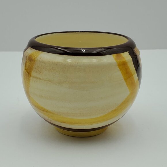 Metlox Poppytrail Vernon Organdie Sugar Bowl with Lid Gold & Brown Plaid Bowl - Picture 6 of 9